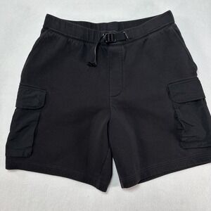Armani Exchange Shorts Men's Medium Black Cargo Drawstring Pockets Logo Athletic